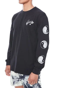 Boardies Apparel Black Yin Yang Long Sleeve T-Shirt