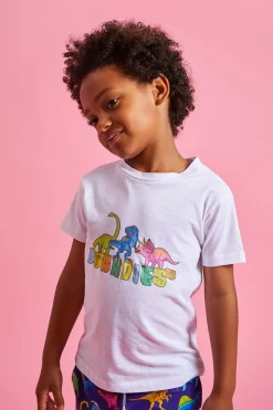 Boardies Apparel Kids White Vibrant Dino T-Shirt
