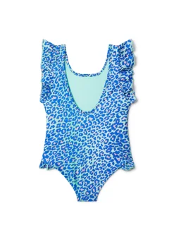 Boardies Apparel Lime Leopard Ruffle Swimsuit