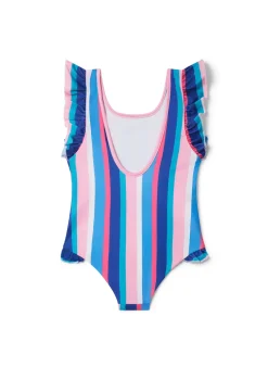 Boardies Apparel Sundown Stripe Ruffle Swimsuit